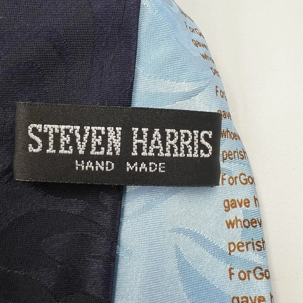 Vintage Steven Harris Hand Made John 3:16 Neck Tie Religious Preacher Pastor - Picture 5 of 6
